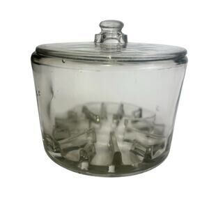 Vintage MAYTAG Dairy Farms, Iowa, Sanitary Cheese Preserver Glass Jar with Lid